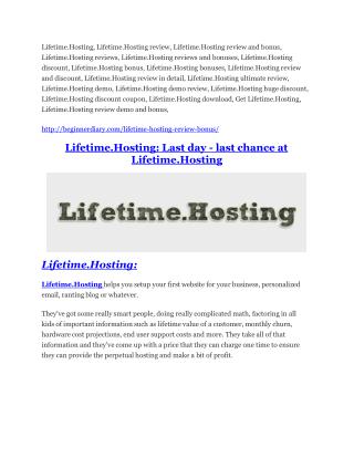 Lifetime.Hosting review - Lifetime.Hosting 100 bonus items