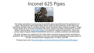 Inconel 625 Pipes