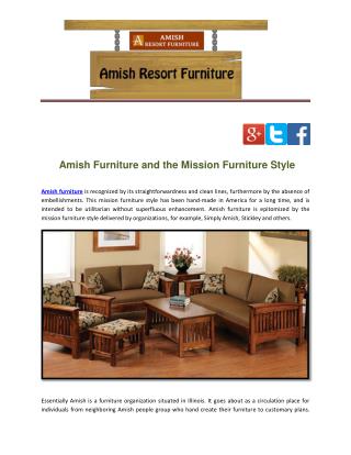 Amish Furniture and the Mission Furniture Style