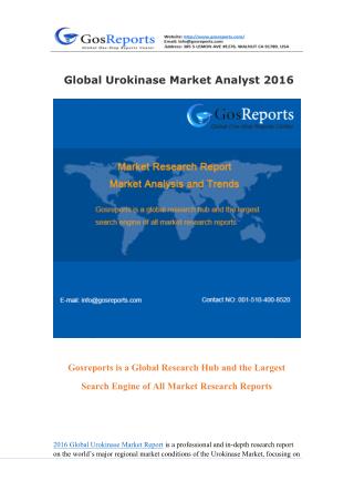 Global Urokinase Market Research Report 2016