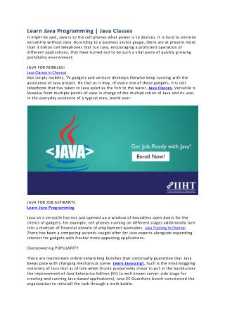 Java classes | Learn Java programming