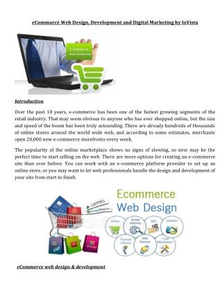eCommarce Web Design, Development and Digital Marketing by IoVista