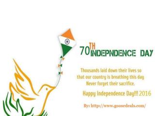 Happy 70th independence day 2016 wishes from goosedeals.com