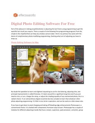 Photo Editing Software for Mac