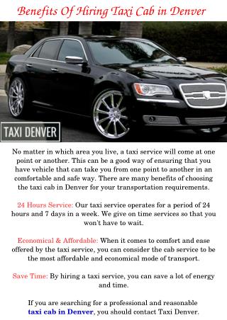 Taxi Cab in Denver