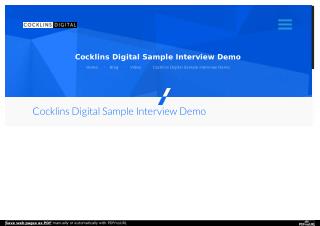 Cocklins Digital Sample Interview Demo | Washington