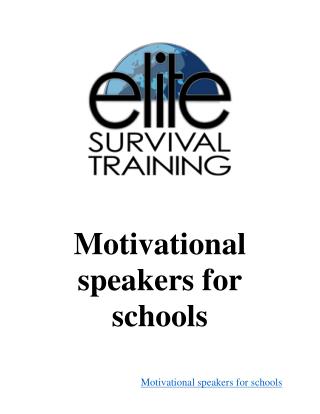 Motivational speakers for schools