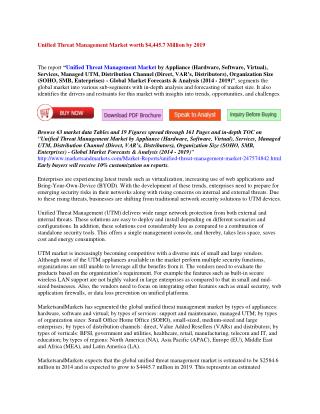 Unified Threat Management Market worth $4,445.7 Million by 2019