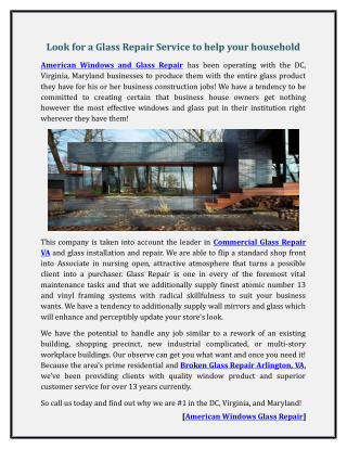Look for a Glass Repair Service to help your household