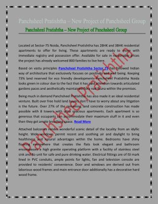 Panchsheel Pratishtha - New Project of Panchsheel Group