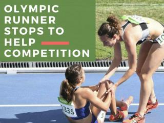 Olympic runner stops to help competition
