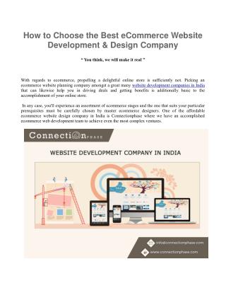 How to Choose the Best eCommerce Website Development & Design Company