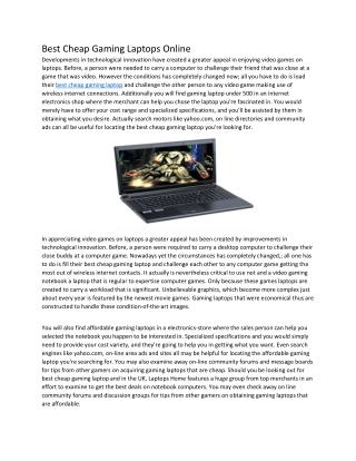 Cheap Gaming Laptops