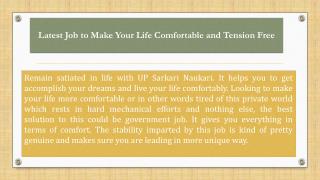 Ppt Latest Job To Make Your Life Comfortable And Tension Free