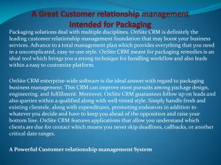 A Great Customer relationship management Intended for Packaging