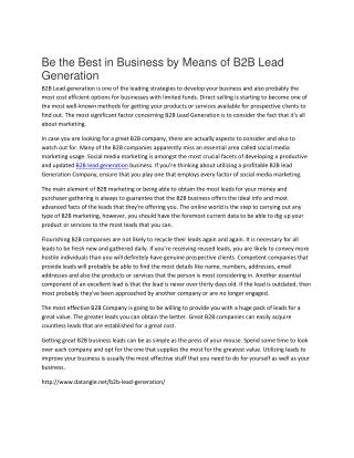 B2B Lead Generation Services