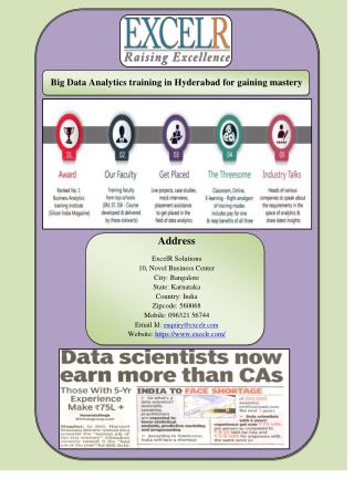 Big Data Analytics training in Hyderabad for gaining mastery