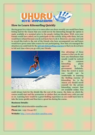 How to Learn Kitesurfing Quickly