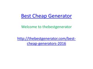 Best Cheap Generator