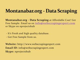 Montanabar.org - Data Scraping