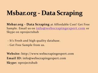 Msbar.org - Data Scraping