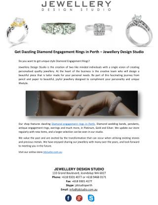Get Dazzling Diamond Engagement Rings in Perth – Jewellery Design Studio