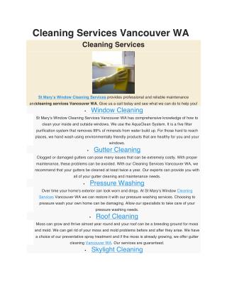 Cleaning Services Vancouver WA