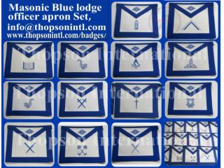 Masonic blue lodge officer apron set