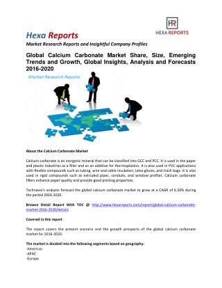 Calcium Carbonate Market Share, Size, Emerging Trends and Analysis To 2020