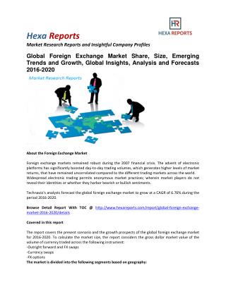 Foreign Exchange Market Share, Size, Emerging Trends and Analysis To 2020