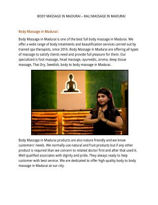 Body massage in madurai | bali massage in madurai | Ayurvedic Body Massage in Madurai | Full Body Ma