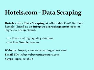 Hotels.com - Data Scraping