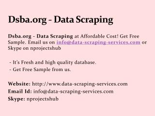 Dsba.org - Data Scraping