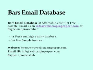 Bars Email Database