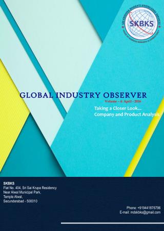 GLOBAL INDUSTRY OBSERVER - APRIL 2016