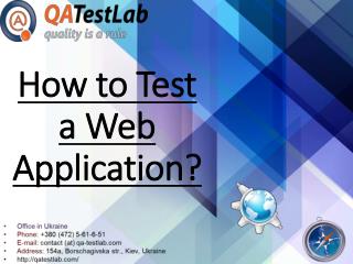 How to Test a Web Application?