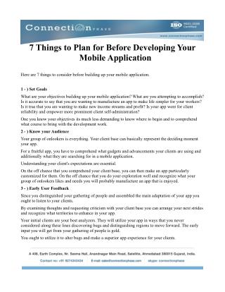 7 thing for build mobile application