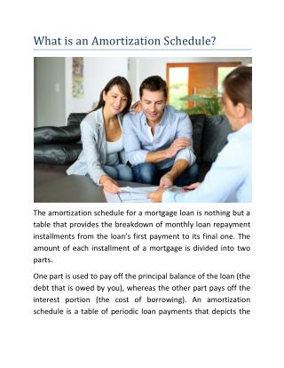 What is an Amortization Schedule?