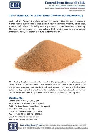 Manufacturer of Beef Extract Powder For Microbiology