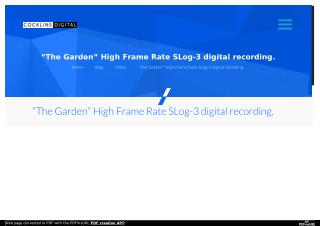 "The Garden" High Frame Rate SLog-3 digital recording. - Washington DC Video Production