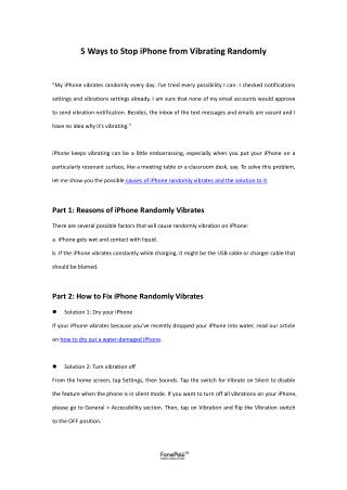 5 Ways to Stop iPhone from Vibrating Randomly