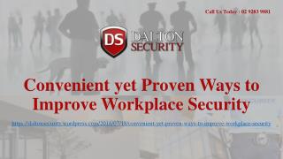 Convenient yet Proven Ways to Improve Workplace Security