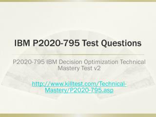 IBM P2020-795 Test Questions Killtest