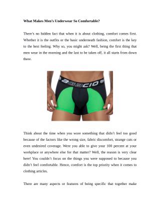 What Makes Men’s Underwear So Comfortable?