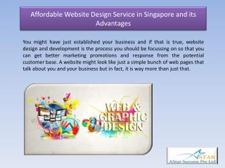 Affordable Website Design Service in Singapore and its Advantages