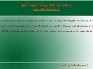 Bedrijfsvoorraad opslag | Salland Storage Bv Deventer