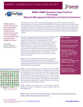 MIMIC SNMP Simulator helps FedTech To Provide Network Management Solutions to Federal Customers