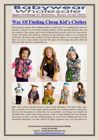 Way Of Finding Cheap Kid’s Clothes