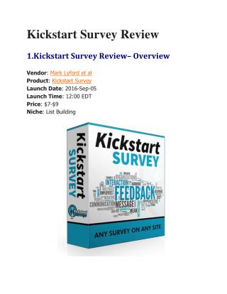 Kickstart Survey Review