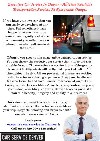 Executive Car Service in Denver